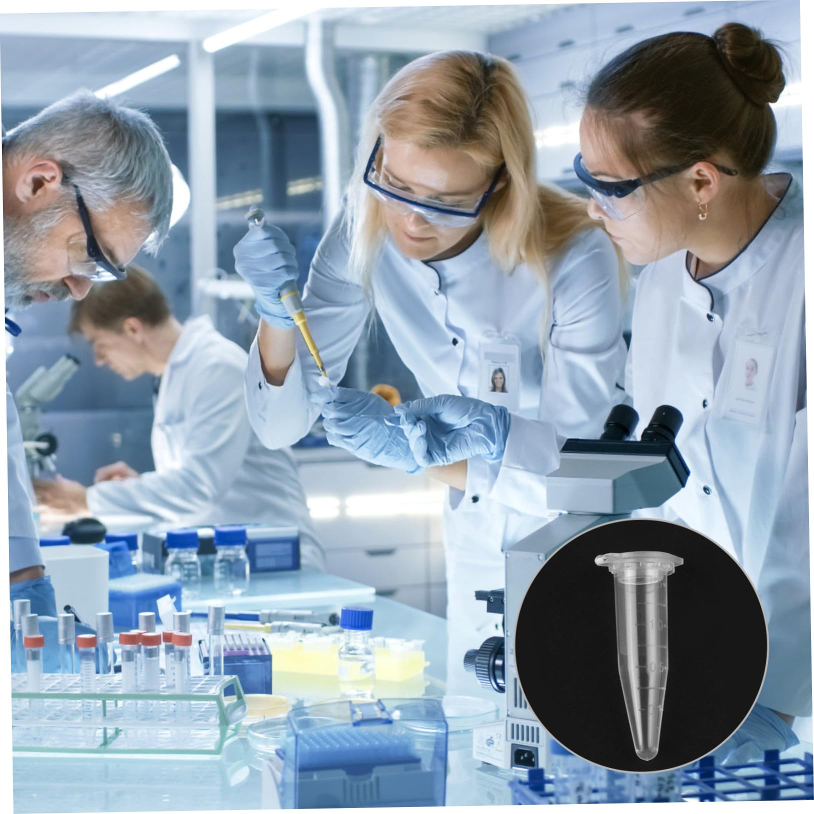 SOIMISS 1000pezzi Provette in Plastica da Fiale per Centrifuga Fondo Conico e Coperchio Contenitori Trasparenti per Conservazione di Campioni