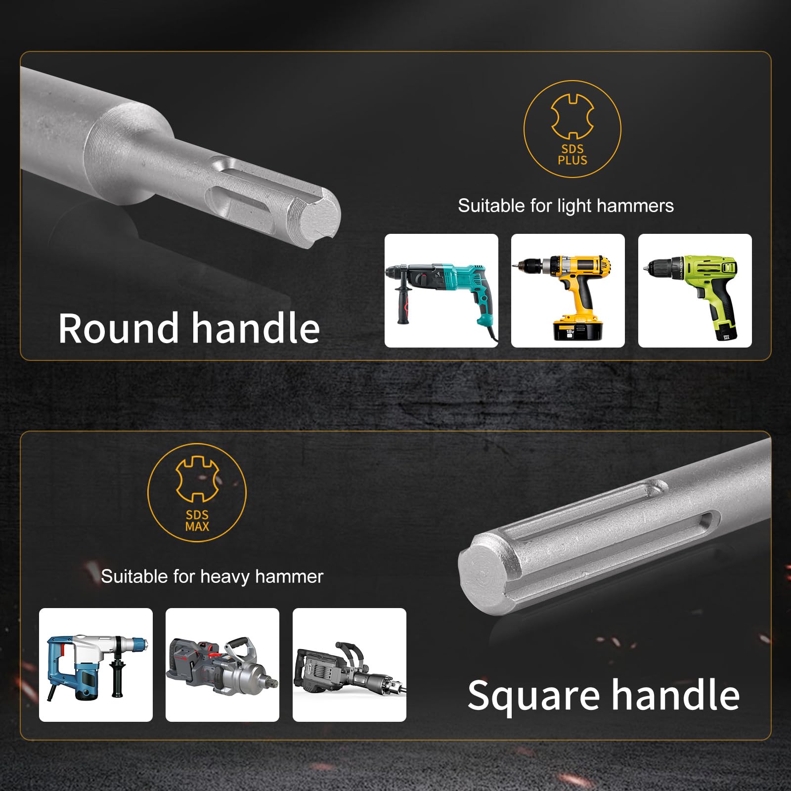 EXLECO Hohl-Bohrkrone Set 37-pk, Bohrkrone Steckdose, Kernbohrer 30mm 40mm 50mm 65mm 80mm 100mm 110mm, mit 110mm 300mm SDS Plus Verlängerung & SDS Max Zentrierbohrer, Dosenbohrer Steinbohrer
