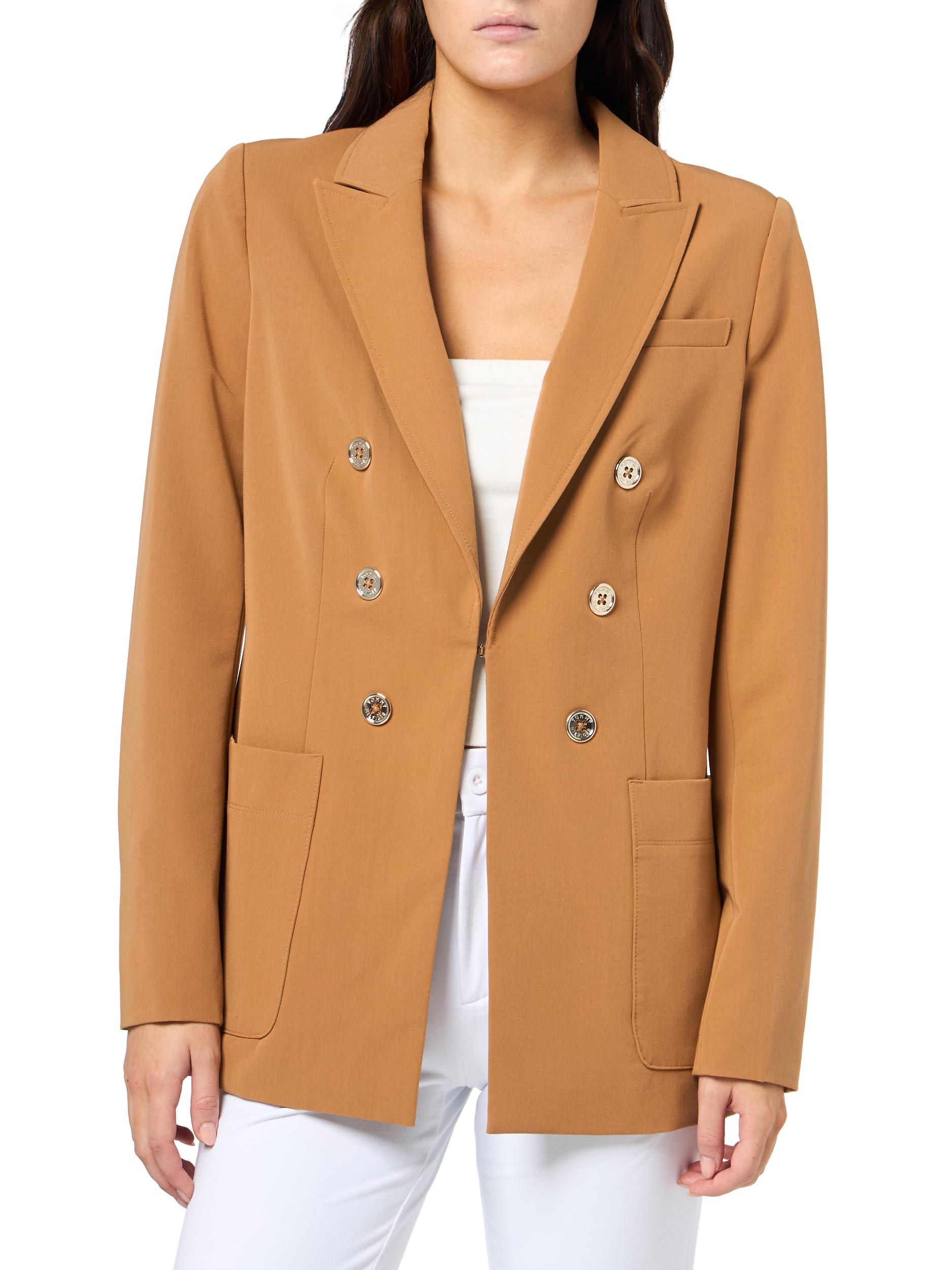 Tommy Hilfiger Womens Solid Front Pockets Suiting Blazer Jacket