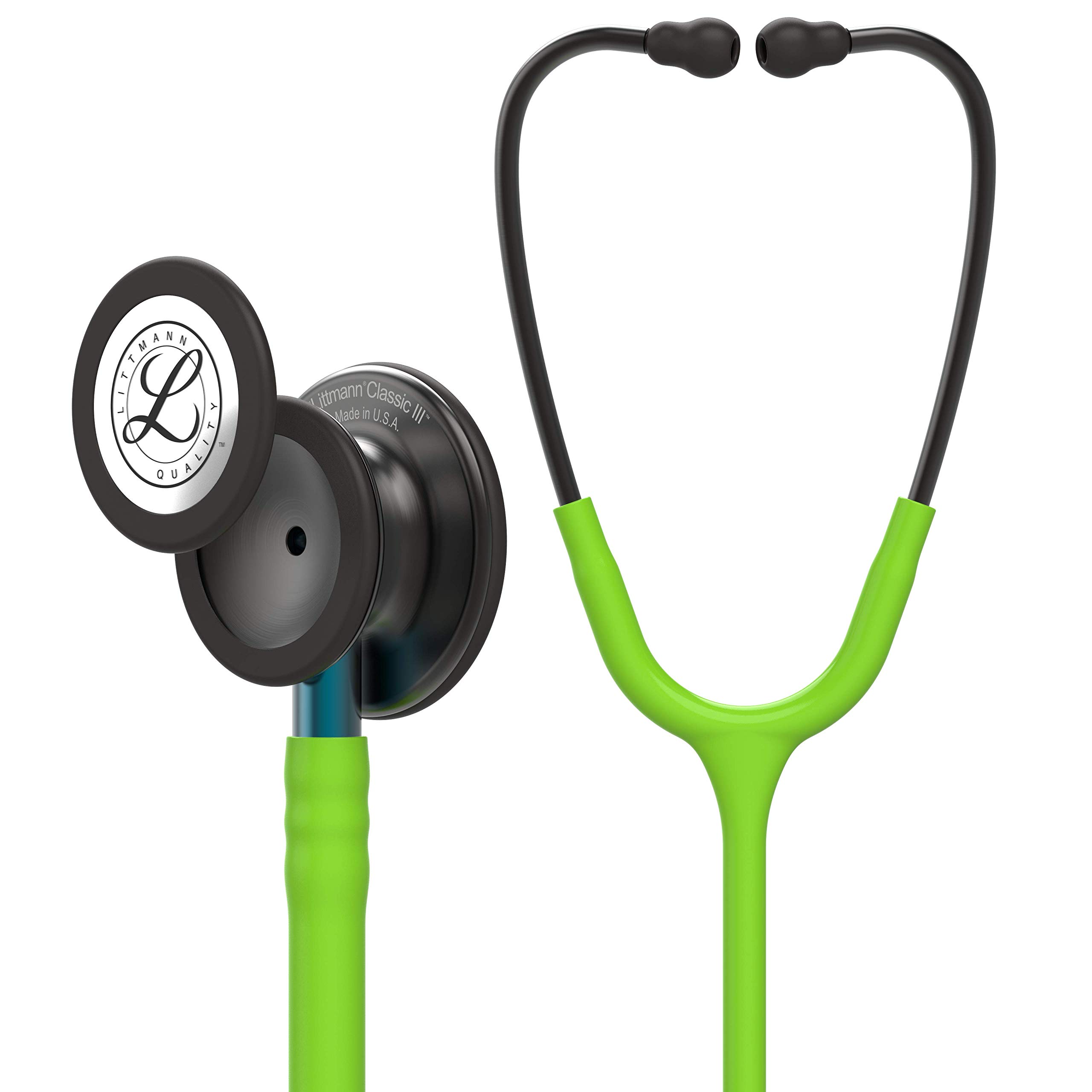 3M Littmann Classic III Estetoscopio con Grabado Gratuito y Linterna Pupilar de Regalo (Limón/Smoke Edition/Blue Stem)