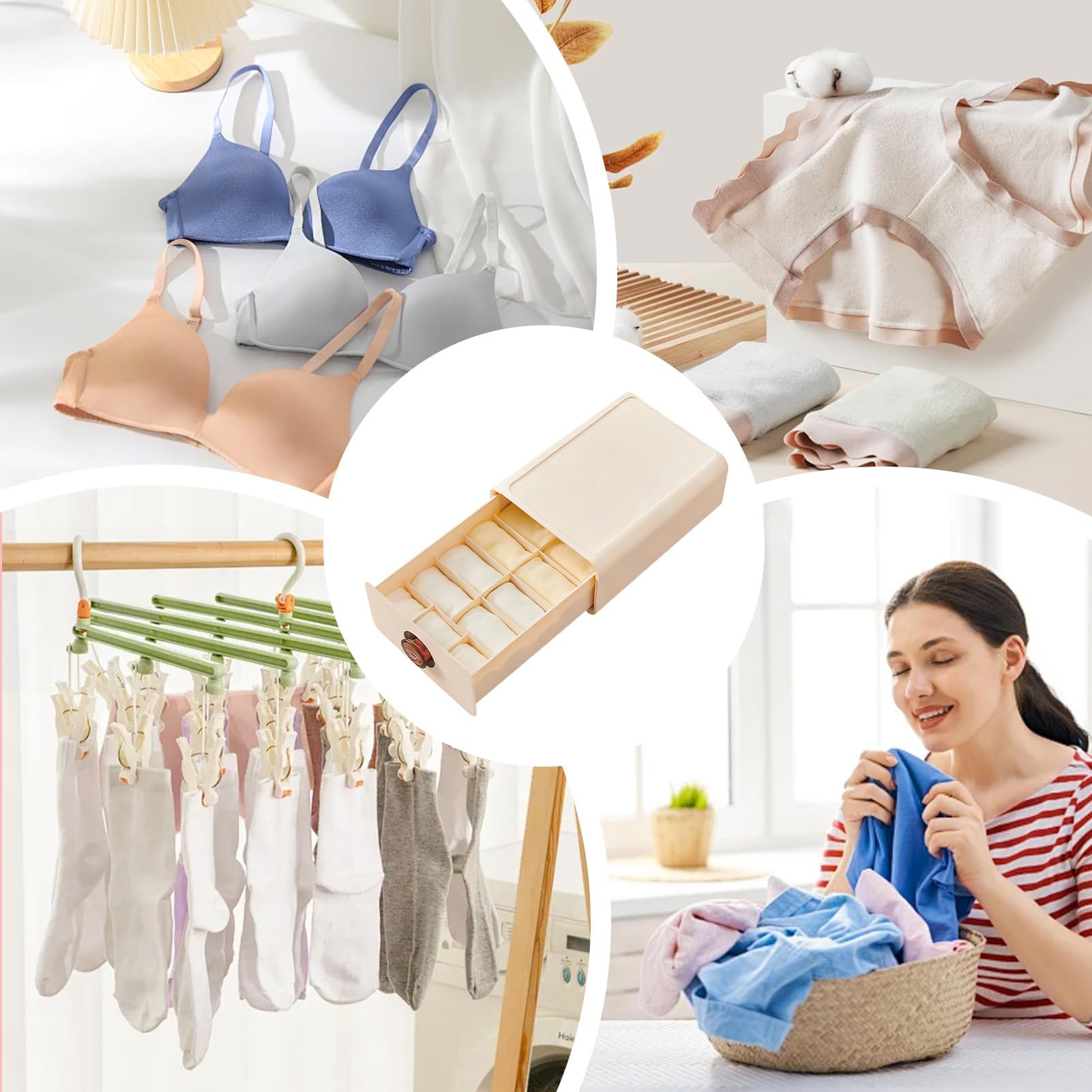 Organizzatore Cassetti Per Biancheria Intima Contenitore Multi Scomparti | Organizzatore Per Calze E Intimo per Reggiseni Cravatte Sciarpe Camicie per Camera da Bagno Guardaroba