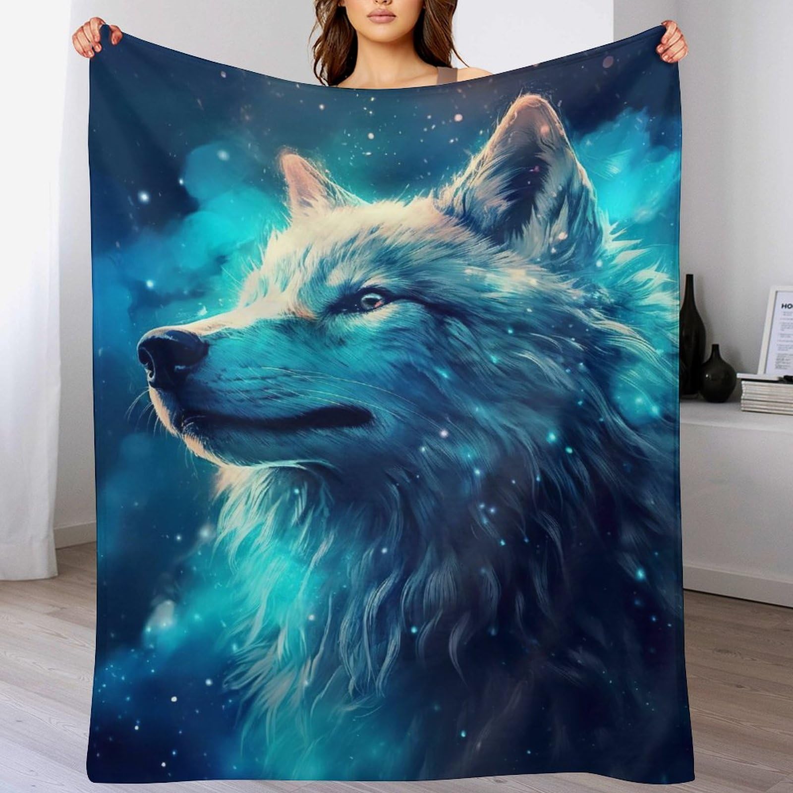 Couverture loup en polaire de flannel moelleuse supérieure douce et chaude