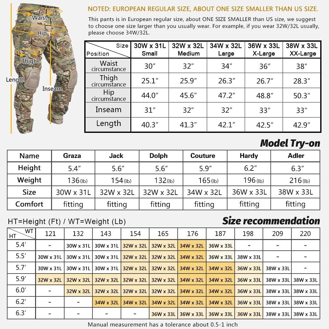 Pantalon Tactique De Combat G3 for Hommes avec Genouillères, Pantalon De Camouflage, Pantalon D'entraînement De Chasse en Plein Air(L)