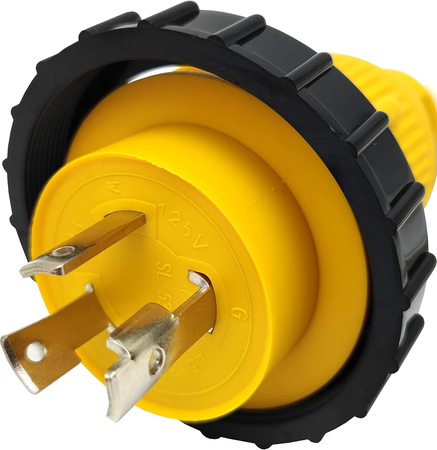 Parkworld 691975 RV Pigtail Shore Power 30A Male L5-30P to 5-15R Female 15A Dogbone Adapter Power Cord Twist Lock L5-30P Male to 5-15R Female (16FT)