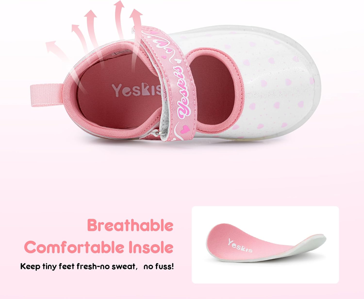 YESKIS Toddler Girls Mary Jane Dress Shoes Kids Light Up Ballet Flats Led Flashing Non-Slip Party School Shoe for Toddler and Little Kid