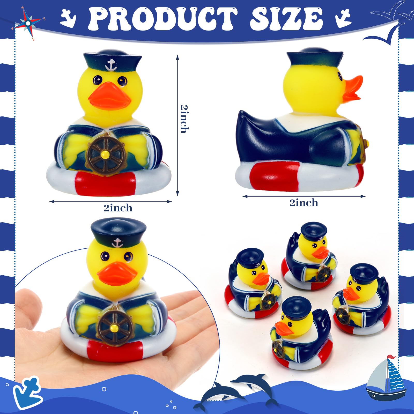 Jerify 12 Pcs Cruise Ships Rubber Ducks 2 Inch Nautical Sailing Rubber Cruise Ship Ducks Bulk for Party Gift Classroom Bath Carnival Pool