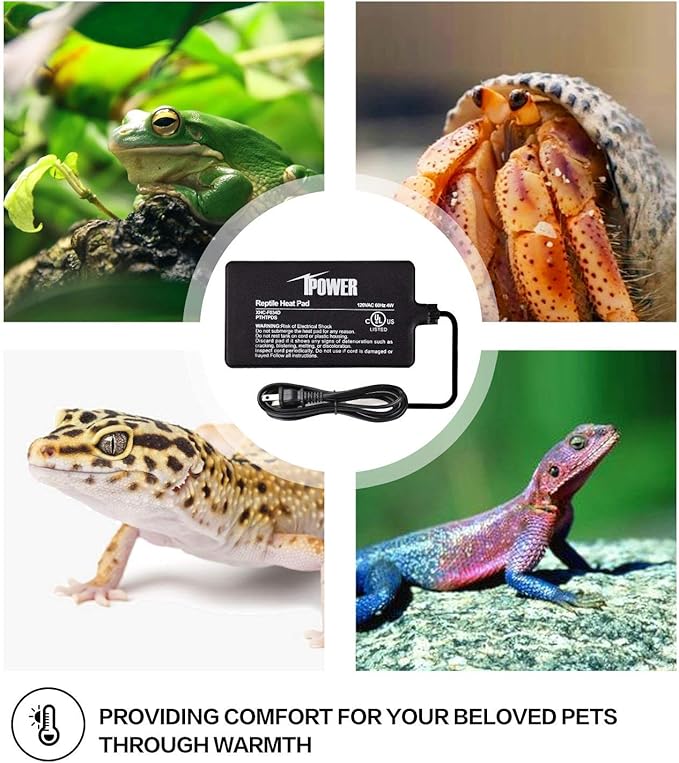 Almohadilla térmica iPower 4W para terrario reptiles, 4x7 pulgadas miniatura 6