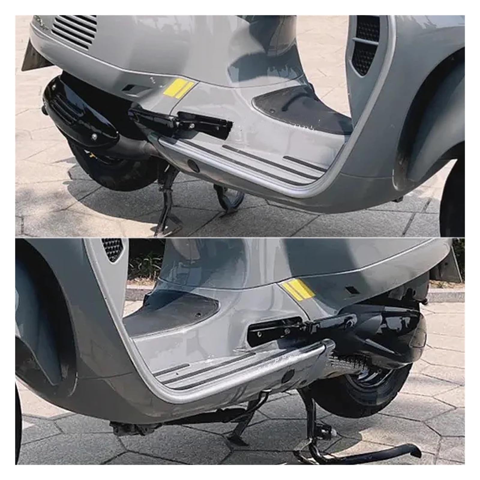 pedane moto Per VESPA GTS300 GTS250 GTV125 GT60 Pedane Posteriori Per Moto Poggiapiedi Pioli Pedale GTV GT GTS 125 200 250 300 150 60(Black-A)