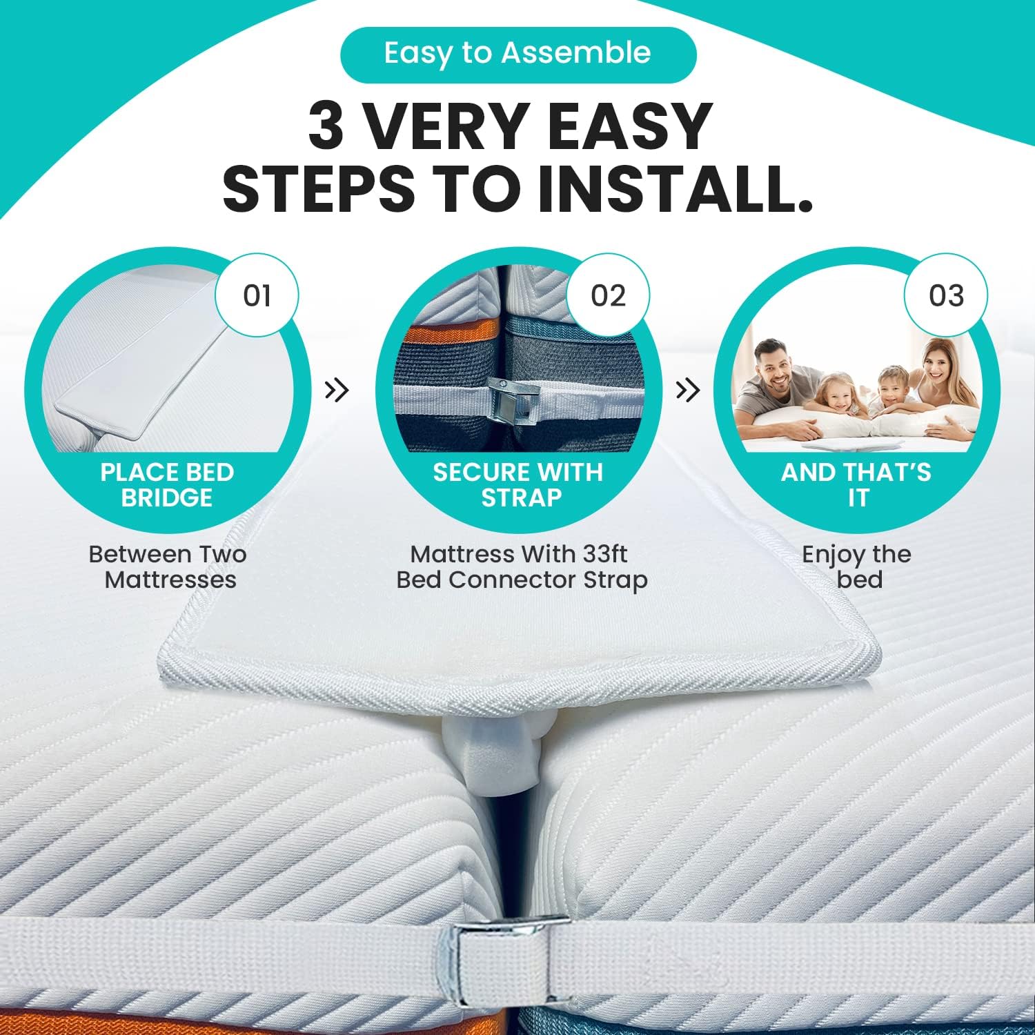 IRESTFUL Bed Bridge Twin to King Converter Kit (Extra Wide) - Twin Bed Connector King Maker - Mattress Extender/Joiner - Split King Bed Connector for Converting Twin to King Or Twin XL to King