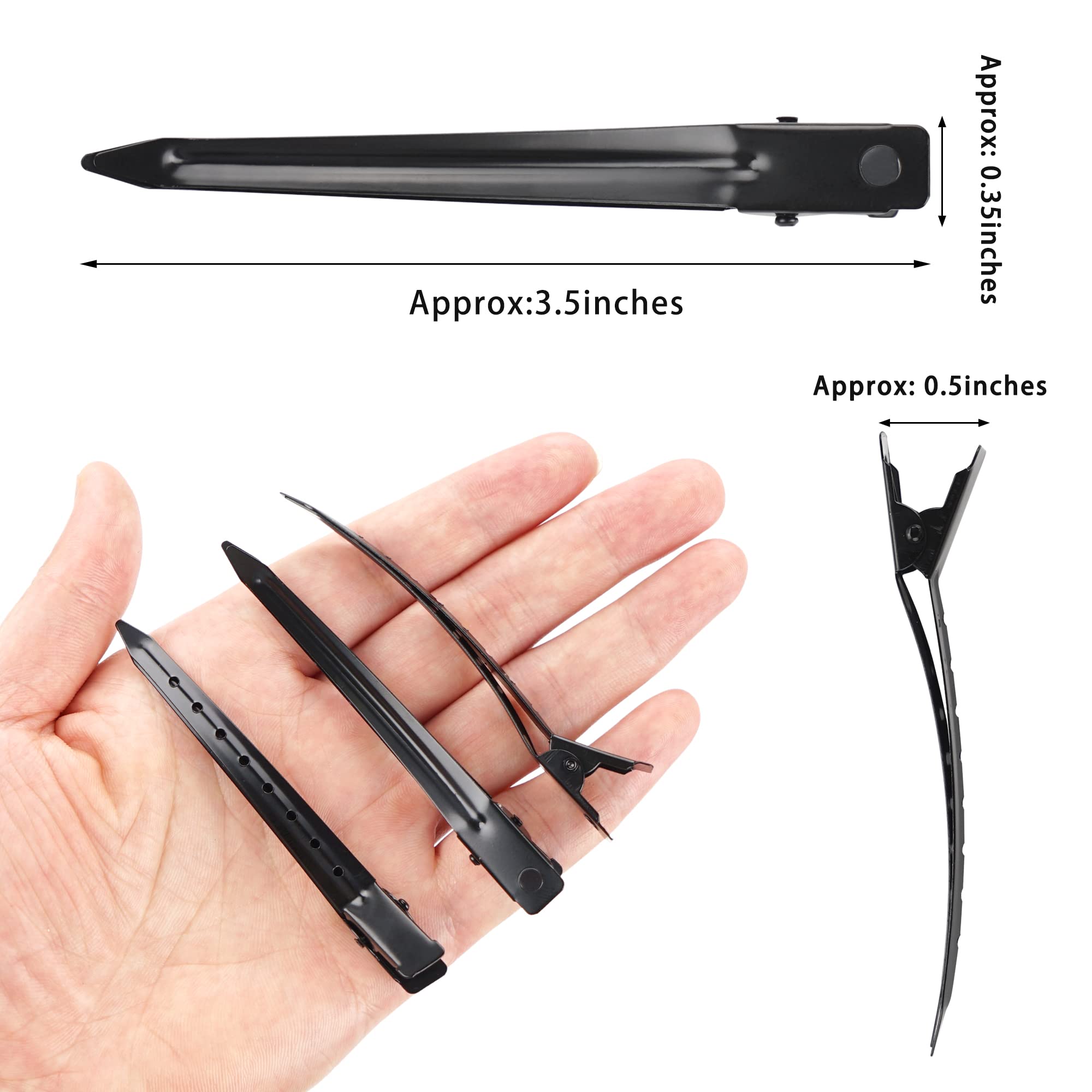 JOYOYO 40 Pcs Duck Billed Hair Clips Hair Styling Clips Metal Crocodile Clips Pin Curl Clips with Holes - Image 4