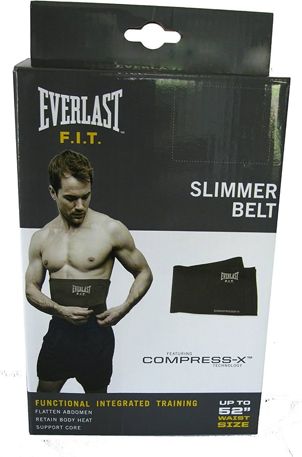 Cinturón Adelgazante Everlast F.I.T. Hasta Talla de Cintura 52 - Ancho de 10 Pulgadas, (Negro)