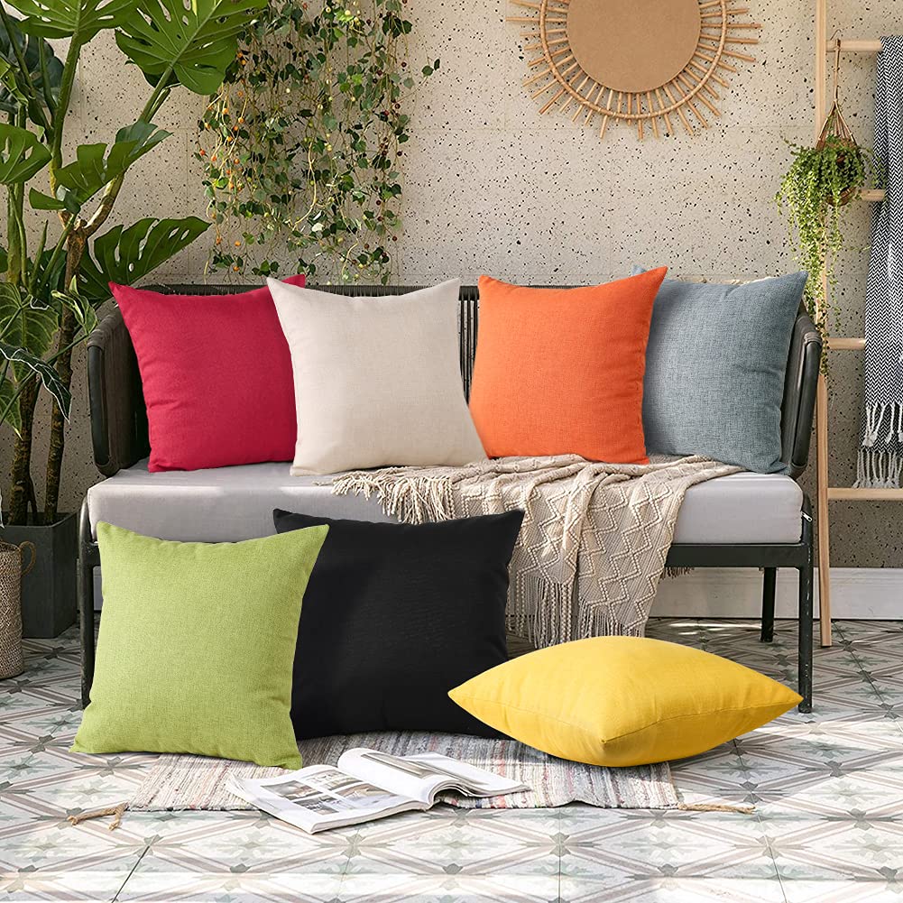 OTOSTAR Lot de 2 housses de coussin imperméables pour extérieur, 50 x 50 cm, housses de coussin carrées pour décoration de jardin, pour canapé, tente, banc, décoration d'intérieur (rose vif)