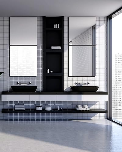 Miniatura 9 de Azulejos de espejo de longitud completa inastillables, espejo para pared, espejo de cuerpo completo para niños, grosor de 0.125 pulgadas, 4 piezas