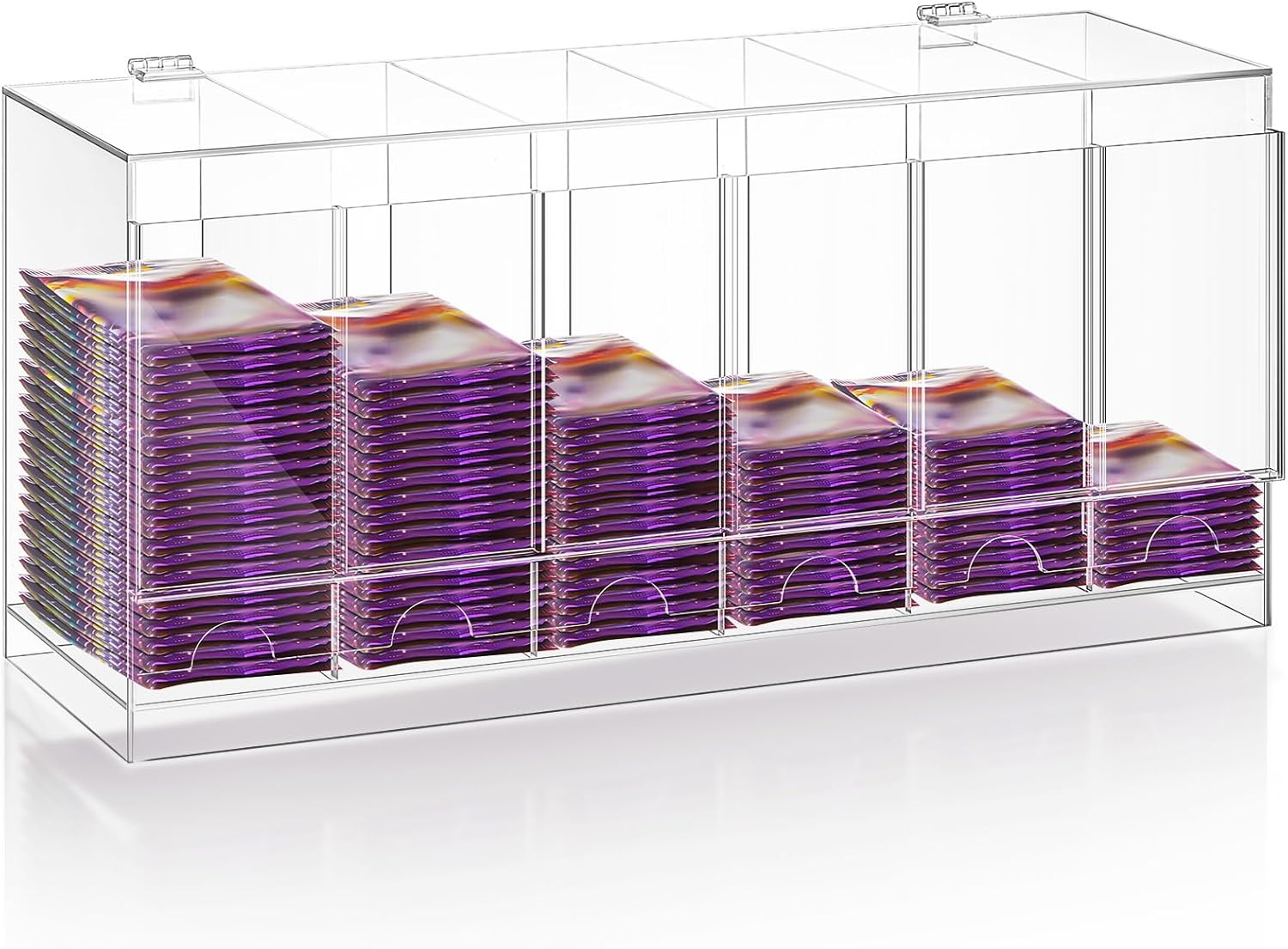 1 Pcs Acrylic Booster Pack Dispenser, Card Dispenser Storage and Organizer, for Trading Card, Booster Packs, Sports & More (6 Slots) 1 6 Slots