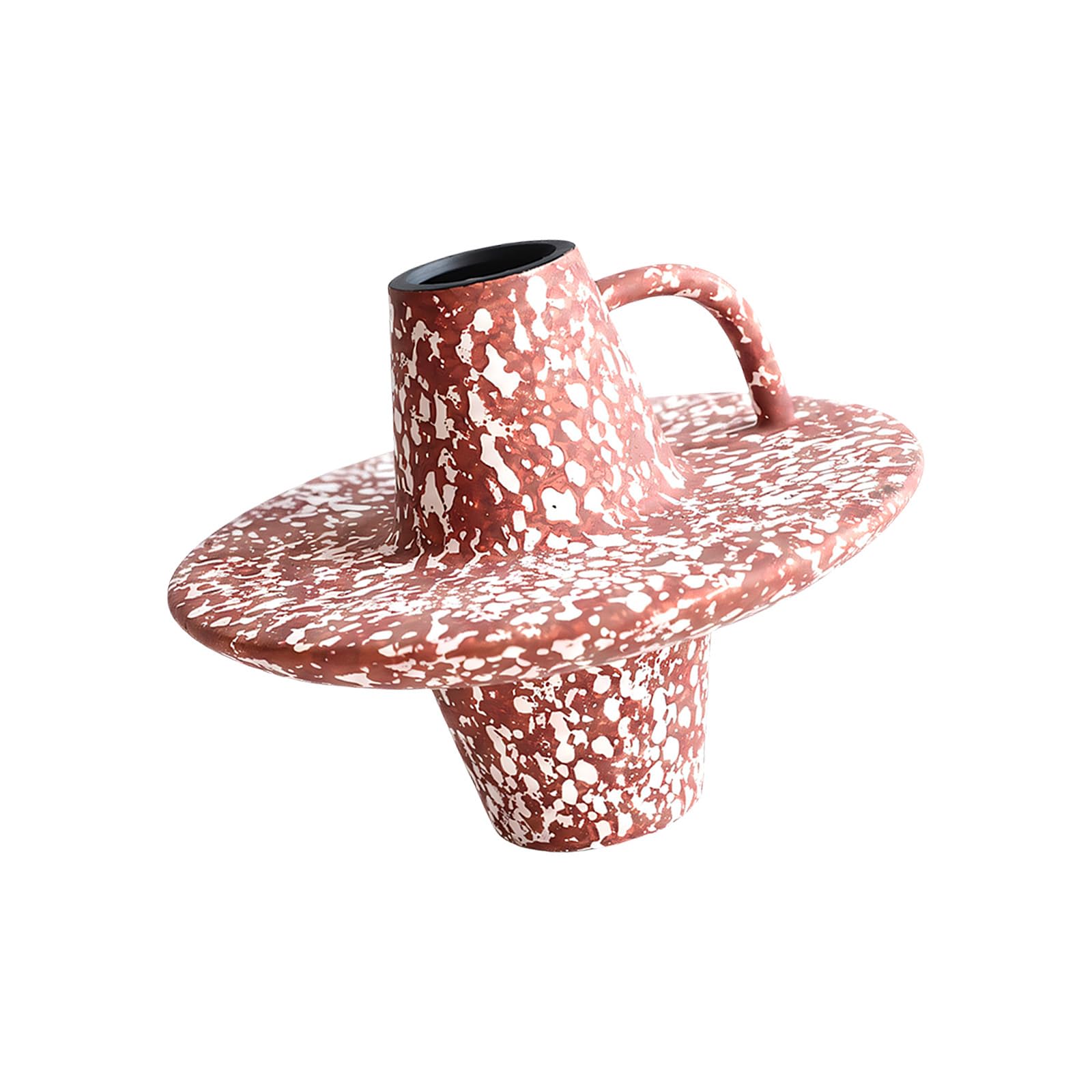 Home Accent Vase, Abstract Ceramic Decorative Vase with Rust Red Speckled Finish, 18 X 23 Cm for Desk and Entryway Decor Displays Decorative Flower Ceramic Decor Abstract Flower Vessel Pottery