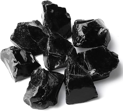 ZHIYUXI Obsidiana de 1.5 a 2.0 pulgadas, 4 piezas de cristal crudo, a granel, piedras de cuarzo natural, piedras preciosas curativas de reiki,