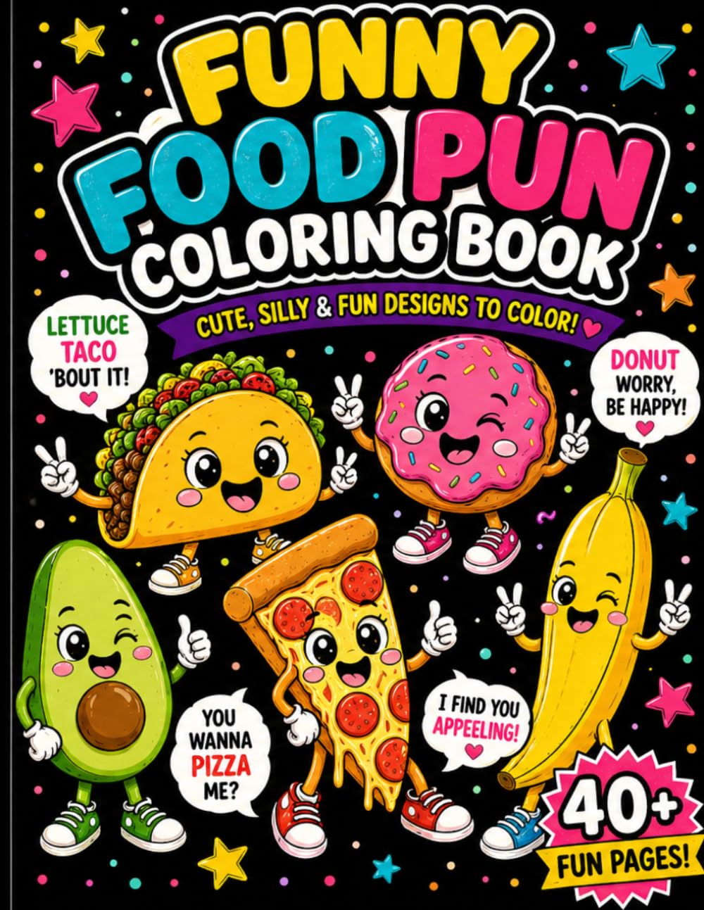 Funny Food Pun Coloring Book