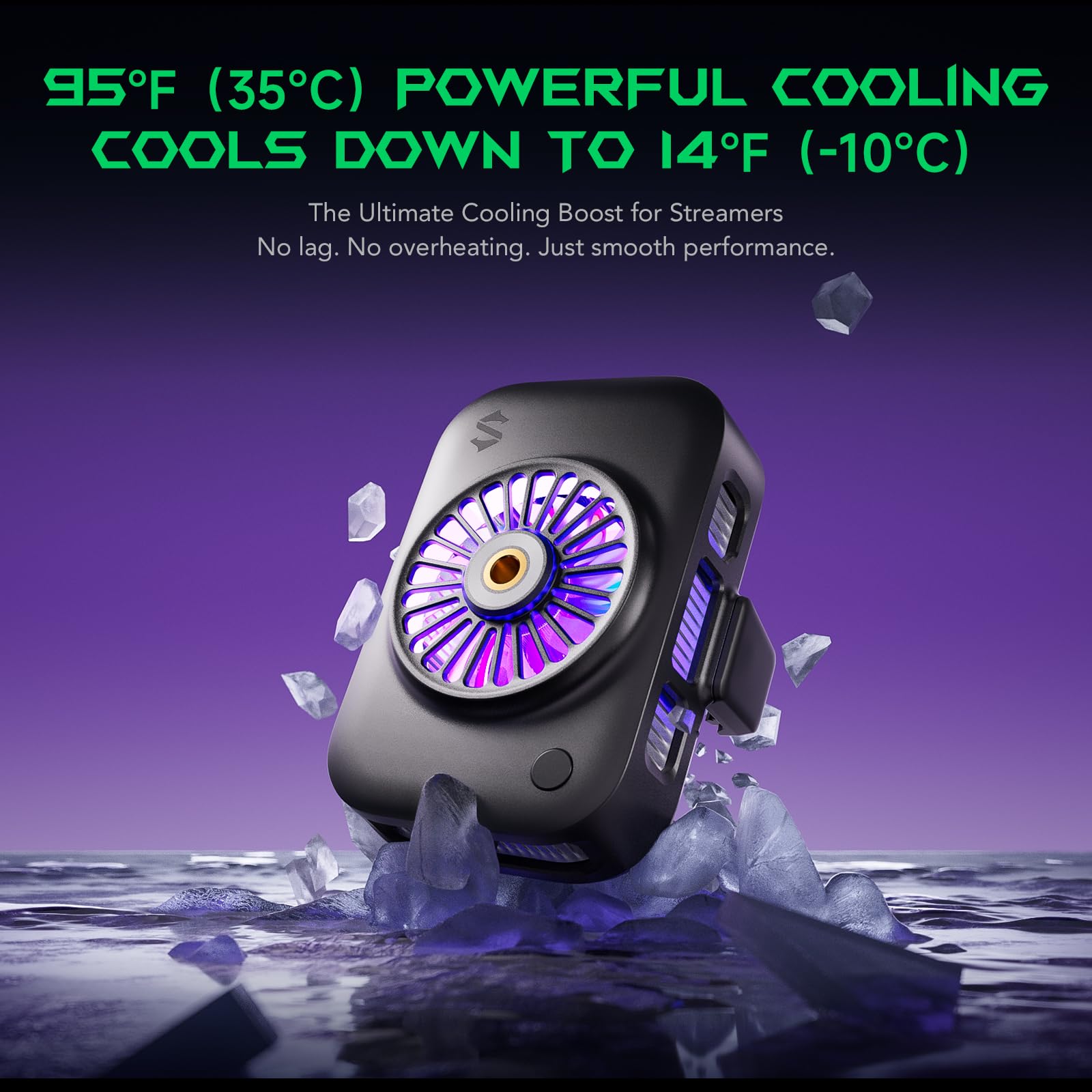 Black Shark Live Streaming Cooler - Dispositivo di raffreddamento portatile a clip per telefono con luci RGB per giochi, streaming, registrazione video e fotografia, design portatile a basso rumore