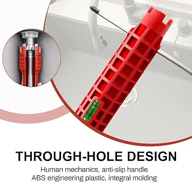 8 in 1 Faucet Wrench Tool, Water Pipe Wrench, Tap Spanner for Tight Space with Comfortable Grip, Multi-Functional Tube Spanner Set for Taps Sink Toilet Bowl Bathroom Kitchen, Plumbers and Homeowners