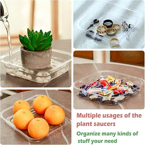 Miniatura 5 de Paquete de 30 platillos de plantas para interiores, bandejas de plantas de 4 pulgadas para macetas, bandejas de plástico para plantas, bandejas de