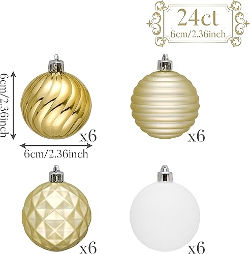 Miniatura 75 de Valery Madelyn Juego de adornos de Navidad para árbol de Navidad, 24 quilates, adornos de bolas inastillables de color azul marino, adorno colgante