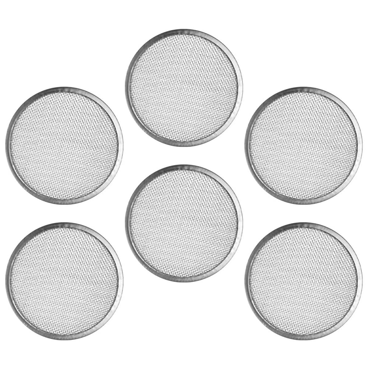 Beaupretty Tapas de Brote de Metal de Acero Inoxidable 304 para Frascos de Boca Ancha, Juego de 6 Piezas Malla de Filtro para Cultivo de Germinados en Cocina Doméstica