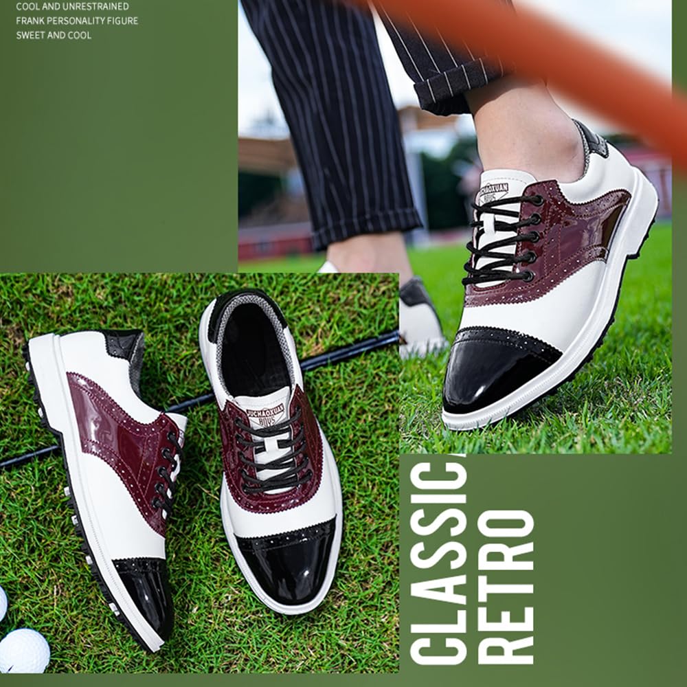 Scarpe da Golf, Scarpe da Uomo Stile Blocco, Antiscivolo e Resistente all'Usura