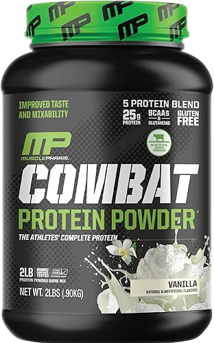 Muscle Pharm Proteína en polvo de combate, alimenta los músculos para entrenamientos productivos, 5 fuentes de proteínas, incluyendo aislado de