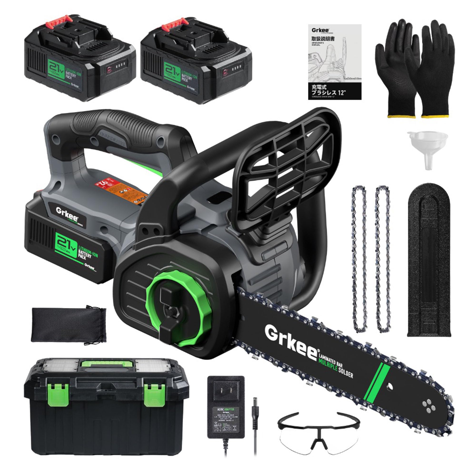 Amazon | 充電式チェーンソー コードレス 12インチ 1200W高出力 無刷