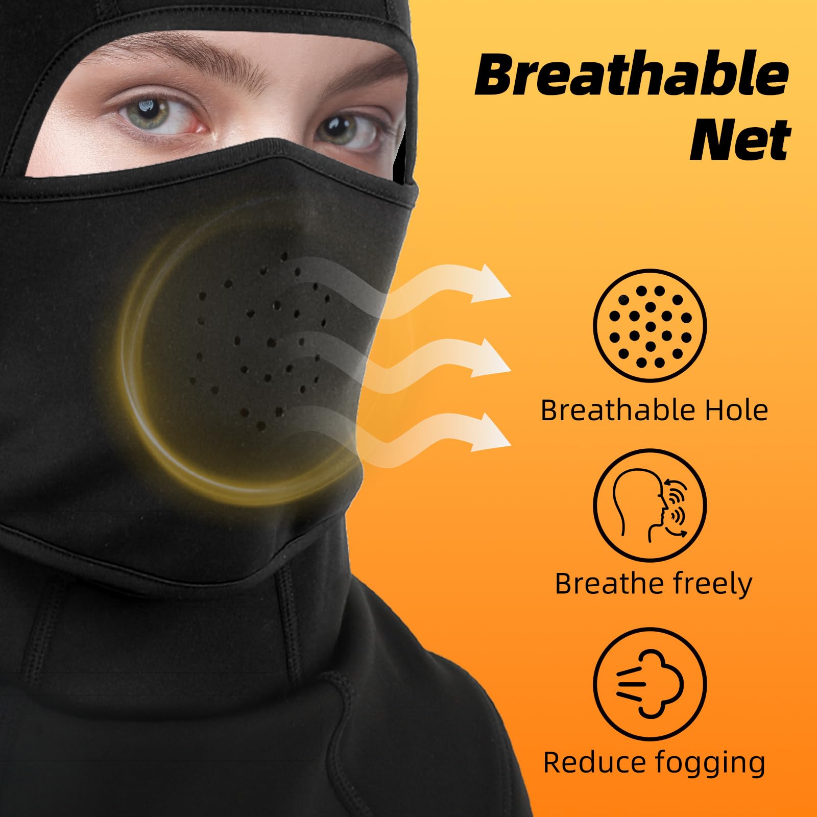 Kids Balaclava Ski Mask Movable Face Mask for Boys Girls Cold Weather Neck Warmer