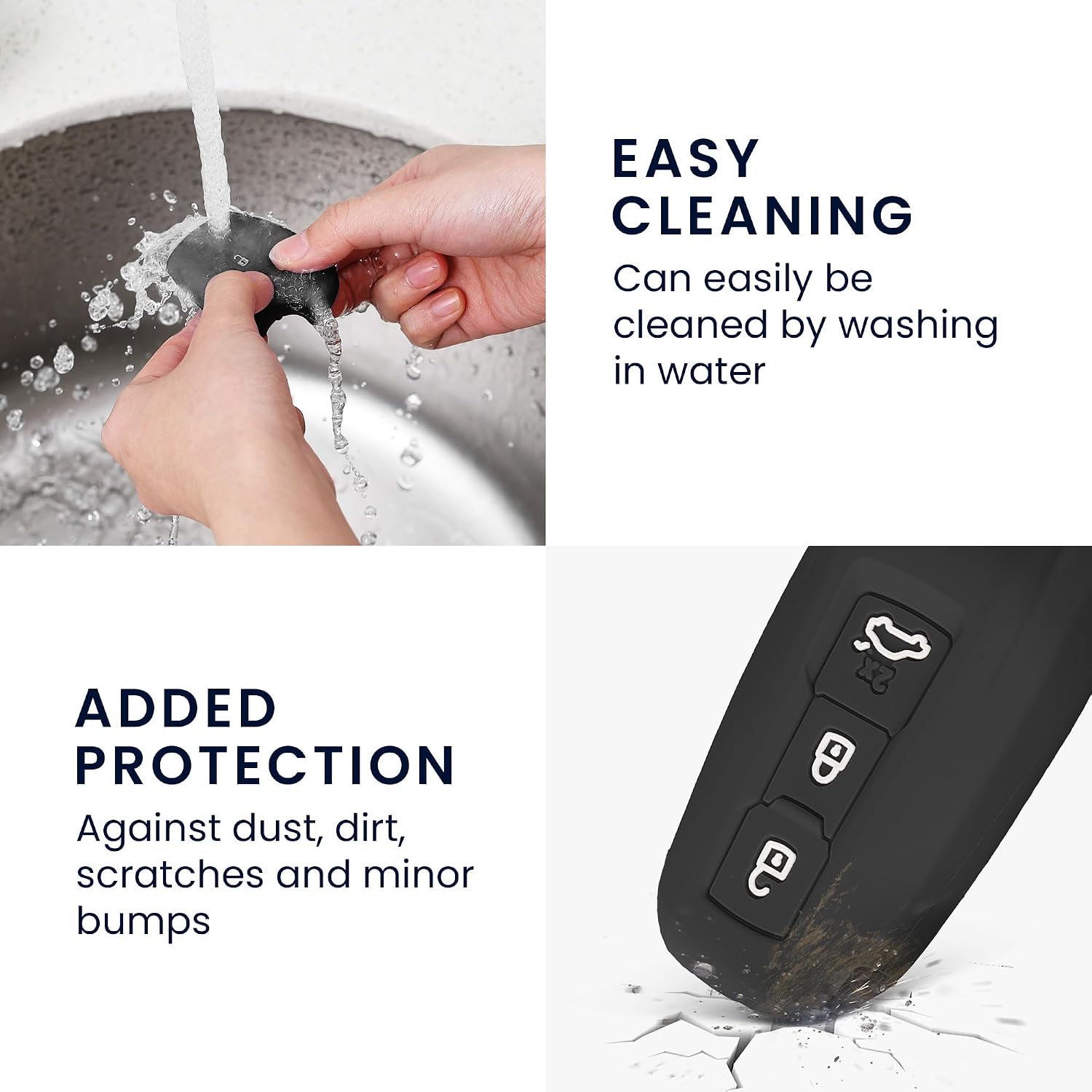 kwmobile Key Fob Cover for Audi 3-Tasten 2025 A3 A5L Q6 A6L Etron SUV Autoschlüssel Cover - Protective Car Key Case - Soft Anti-Slip Shell - Scratch Resistant - Black Matte image 5