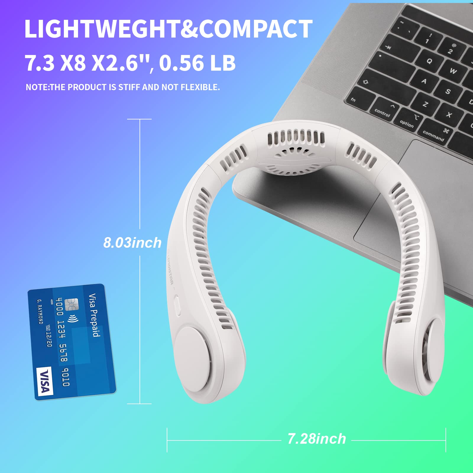 Przenośny wentylator na szyję z 3 silnikami i baterią 4000 mAh – chłodzenie bez użycia rąk, ładowanie USB, zasilanie bateryjne osobista chłodziarka, 3-biegowa, cicha, bezłopatkowa konstrukcja, do