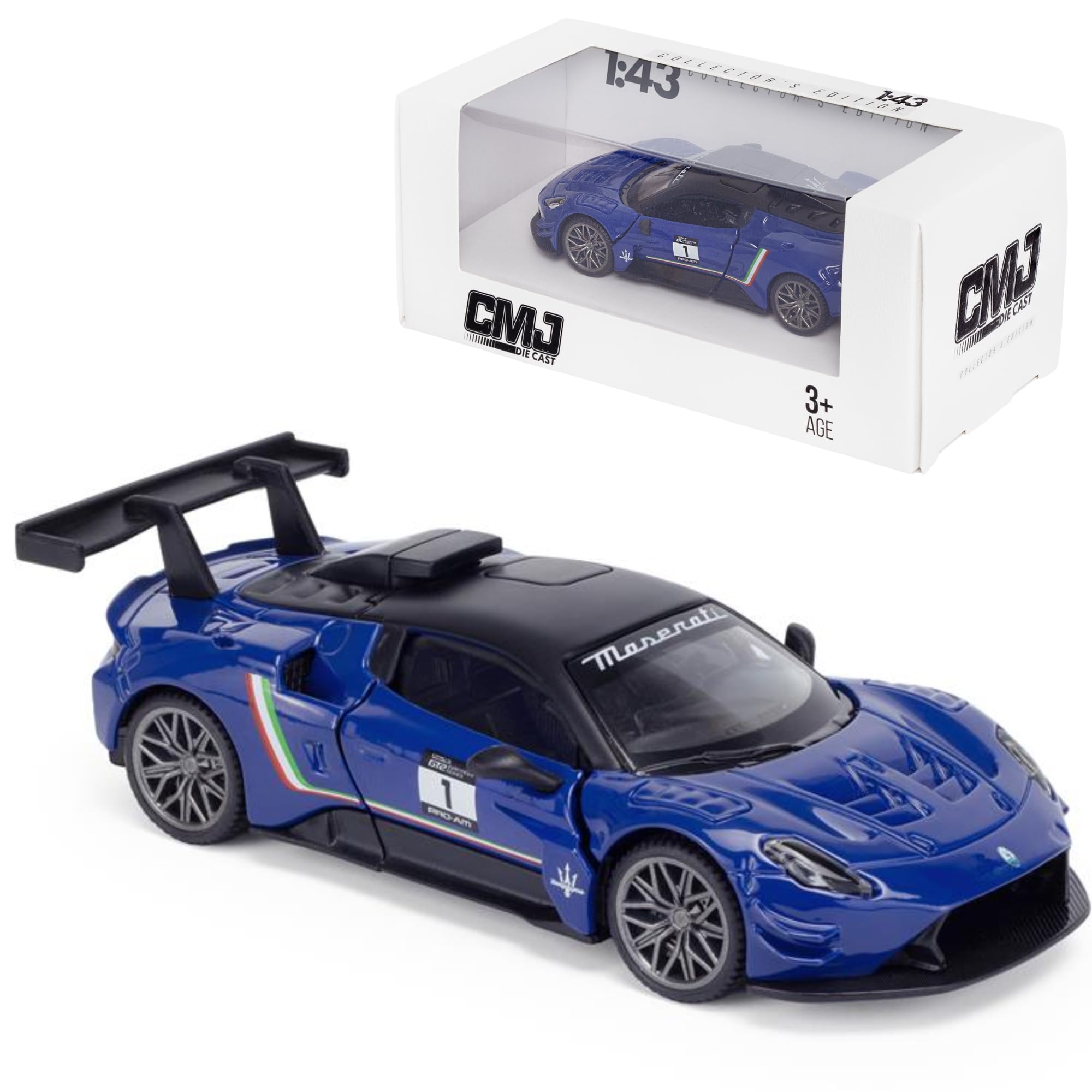 Maserati GT2 1:43 Scale Die-Cast Model Car - Blue | Detailed Collectors Edition Diecast | Official Licensed Product