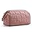 BAGSMART Makeup Bag Travel Toiletry Bag, Puffy Padded Make Up Bags for Women Makeup Organizer Case, Wide-open Pouch Purse Travel Essentials Toiletries Accessories Brushes, Dark Pink
