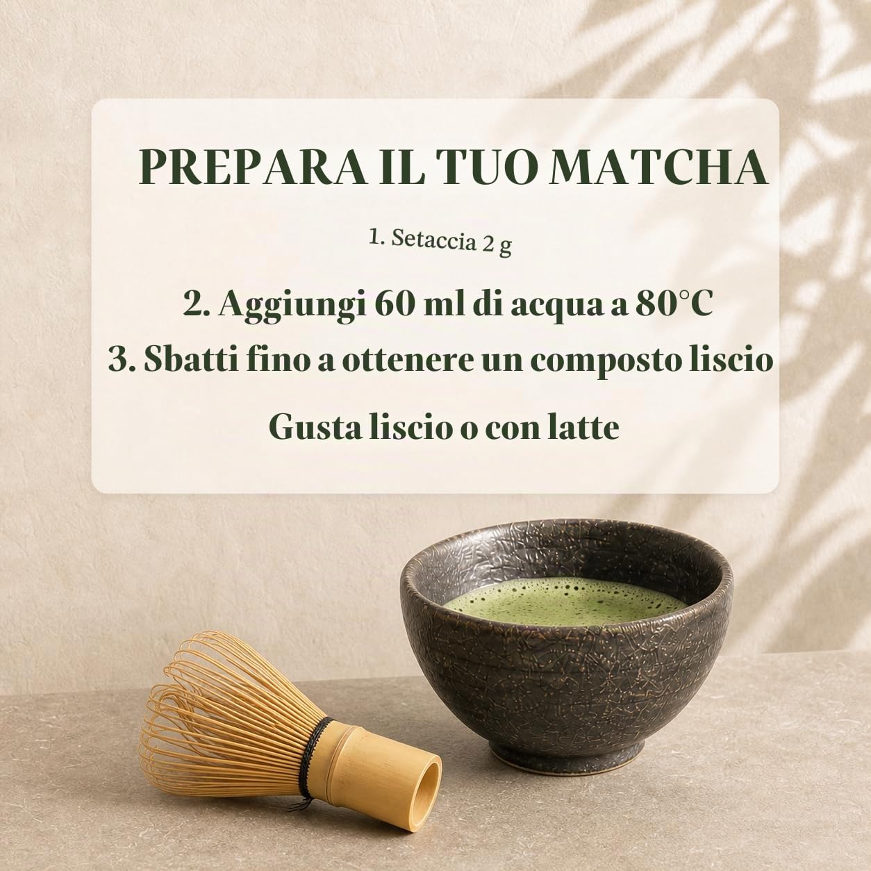 OSARI Matcha Cerimoniale 80 g – Primo Raccolto da Kagoshima, Giappone – Matcha Giapponese Puro al 100% – Macinato a Pietra e Testato in Laboratorio – Umami Delicato