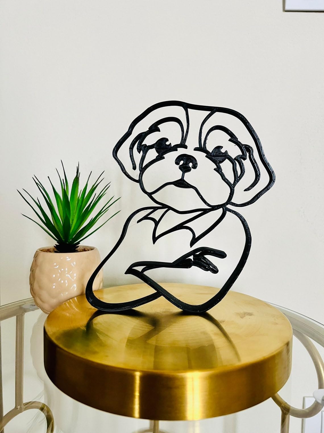 EROTNGO Adorable Shih Tzu Dog Caricature Sculpture - Minimalist Cookie Tabletop Decor for Bookshelf, Windowsill, and Walls 3