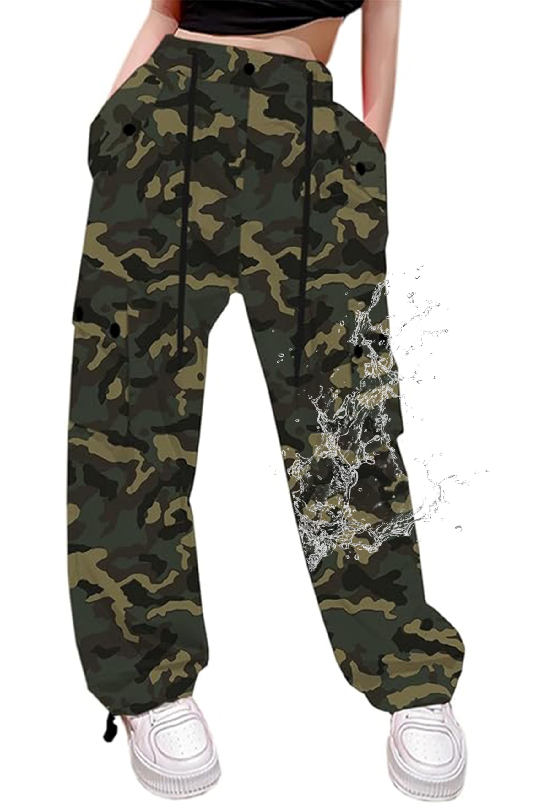 Cromoncent Girls &amp; Women Parachute Cargo Pants, 6Years-3XL