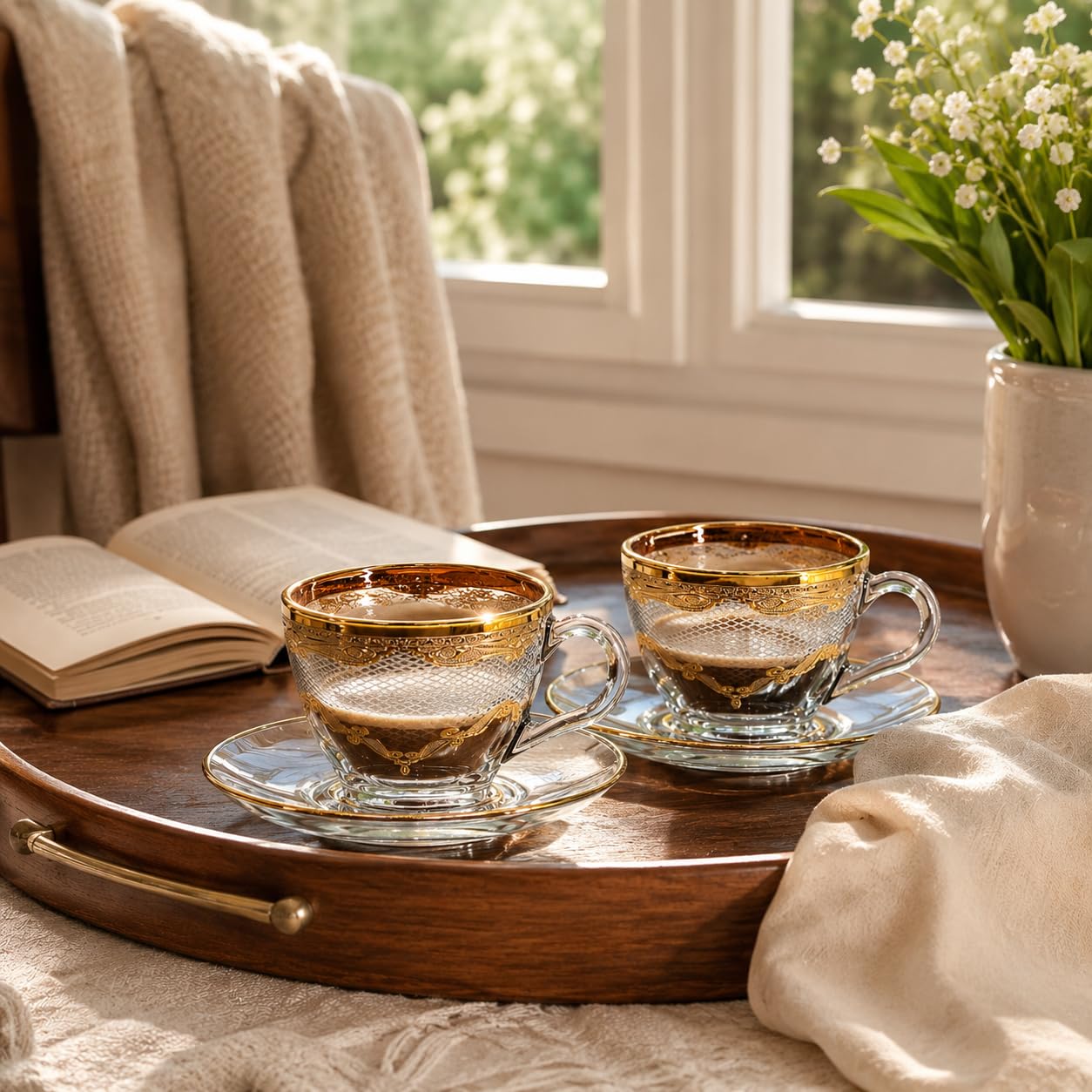 Espressotassen mit Untertasse 90 ml, 2er Set