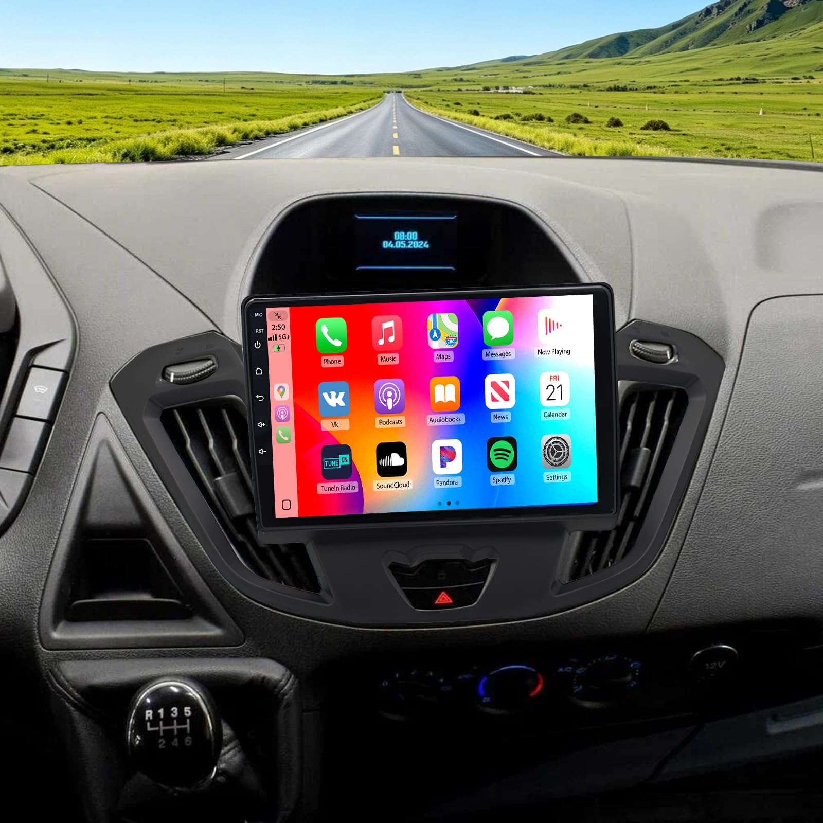 2+64G Android 13 Autoradio für Ford Transit/Tourneo Custom 2013-2018 mit Wireless Carplay Android Auto, 9 Zoll Touchscreen Radio mit GPS WiFi Bluetooth Rückfahrkamera Mirror Link FM/RDS