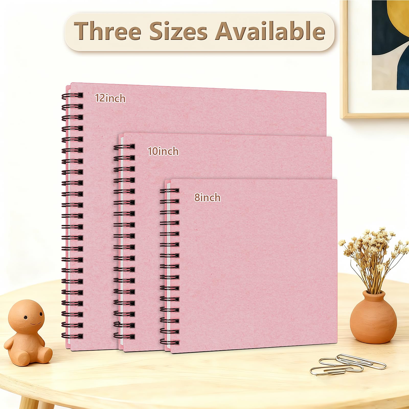 popotop Álbum de fotos de 12 x 12 pulgadas, 60 páginas decorativas de papel kraft para fotos de 4 x 6, 5 x 7, 6 x 8, álbumes de fotos de recuerdo para bodas, bebés, Navidad, escuela, familia