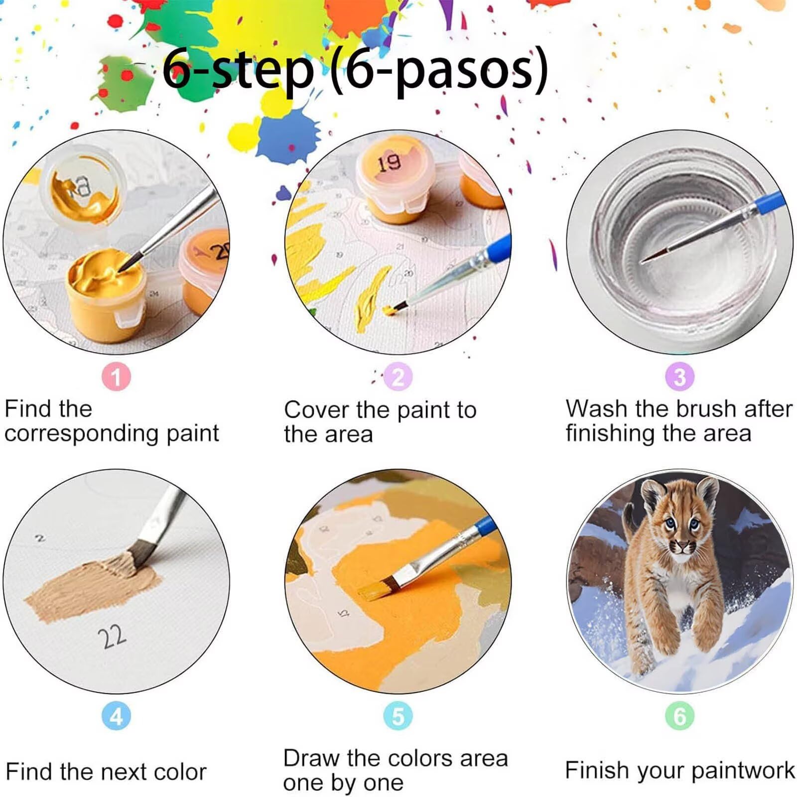 Pintar por Numeros Adultos Animal, Pintar por Numeros Niños Kit Manualidades Adultos Nieve Cuadros para Pintar por Numeros Pintura Acrílico, Cuadros Decorativos Regalos Para Mujer 80X160cm 7w-0-1