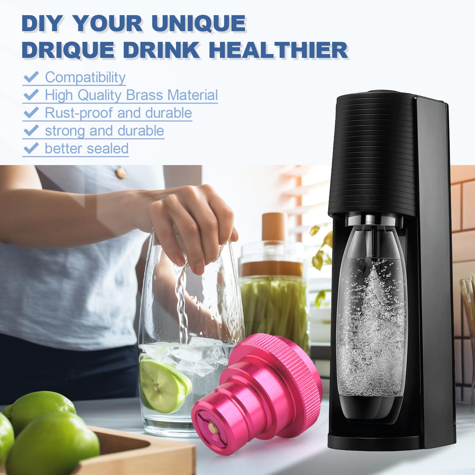 Quick Connect Adapter Für CO2-Sprudler, Kompatibel Mit Duo/Art/Terra/E-Terra – Für Original-CO2-Flaschen (TR21-4 Gewinde)