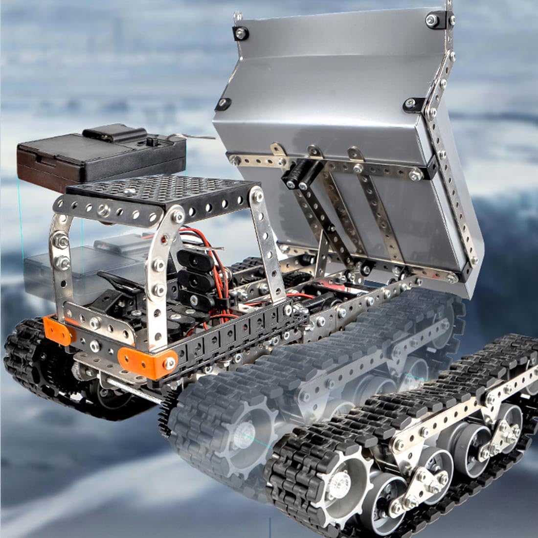 Modellino di dumper meccanico in metallo 3D RC per adulti, kit di costruzione creativo, per camion, regalo stimolante (996 pezzi)