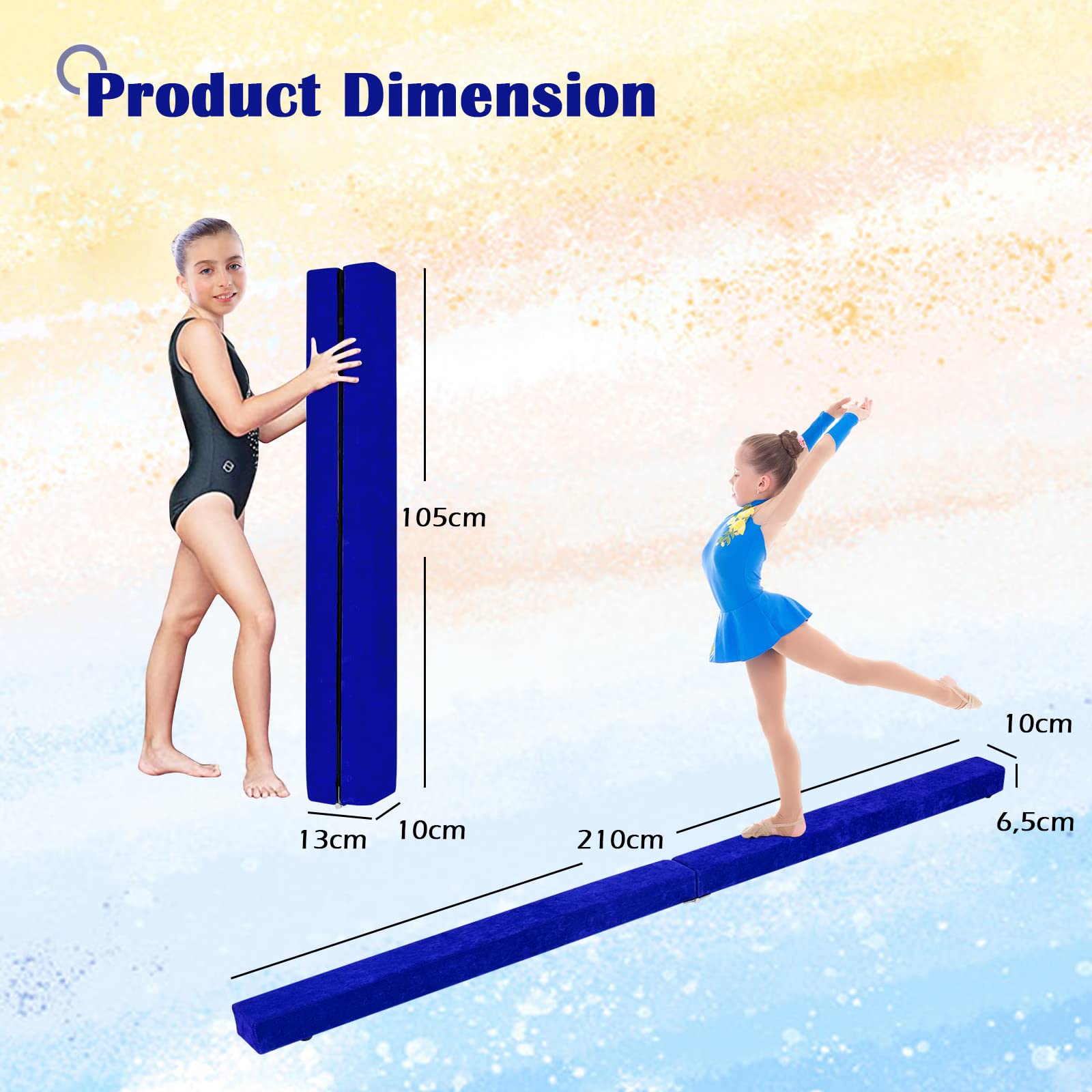 Trave Ginnastica Pieghevole ZERRO Per Casa - 240 O 270 Cm, Materiale Antiscivolo, Per Bambini E Allenamento - Foto 2