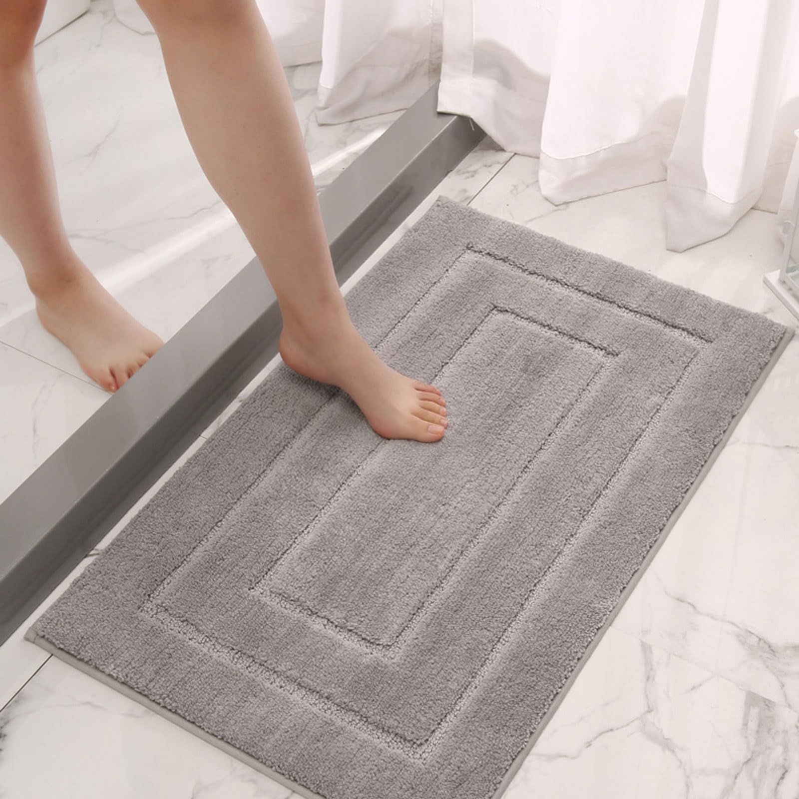 Alfombra de Baño,Alfombra de Baño Felpa,Alfombra Baño Antideslizante,Alfombrilla de Baño Absorbente,Alfombrillas Lavable en la Lavadora,Lavable y Cómoda,para baño,Cocina,Dormitorio,Sala