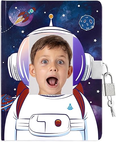 Miniatura 17 de WERNNSAI Diario luminoso de béisbol para niños, diario secreto con cerradura y llaves, cuaderno de diario para niños, regalo de cumpleaños y Navidad