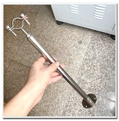 Miniatura 4 de 1 juego de soportes de tubo de montaje en pared de acero inoxidable 304, correas de tubo ajustables para tubo de 1.260-1.339 in, altura de soporte