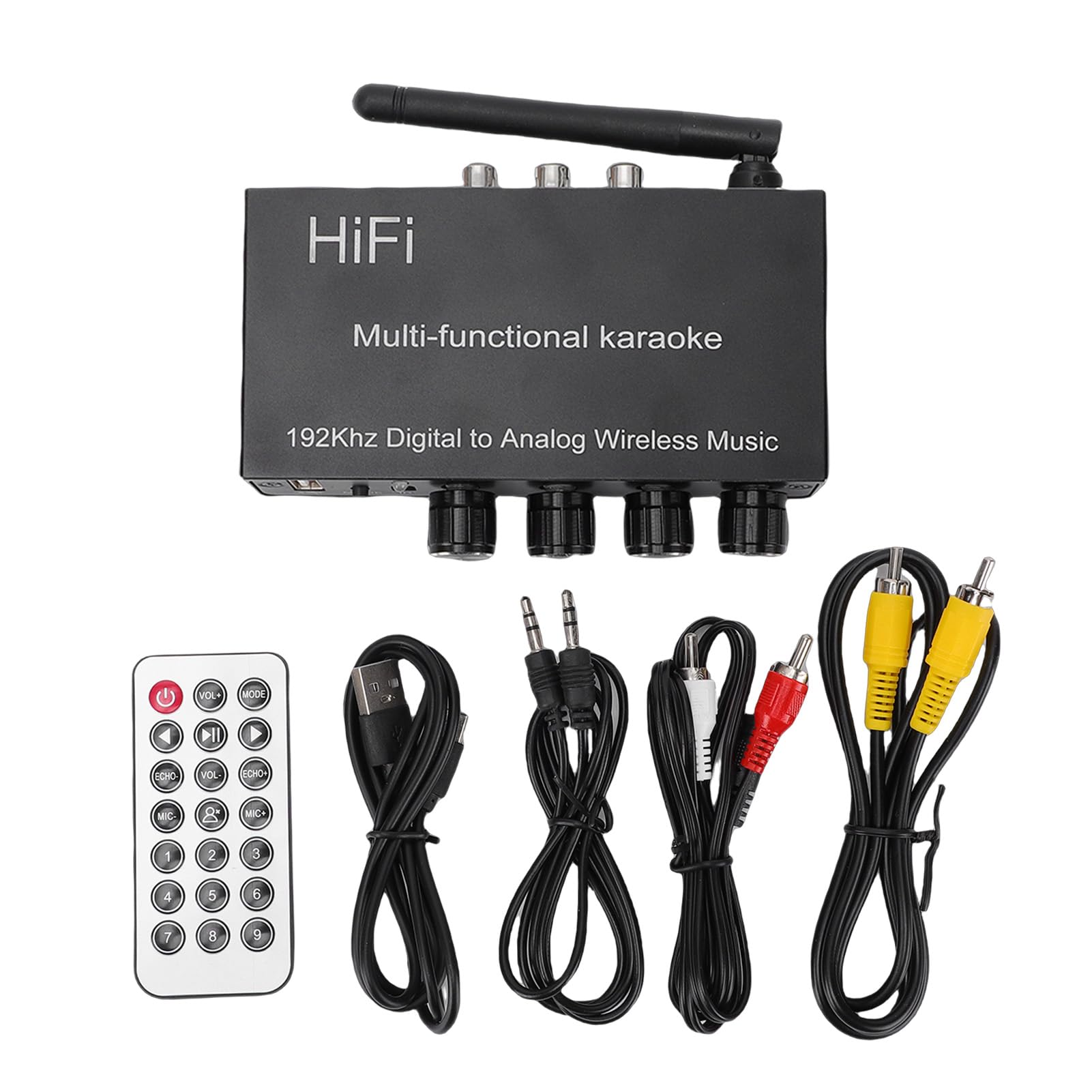 Dpofirs Adaptateur Audio Bluetooth pour Système de Diffusion de Musique, Convertisseur de Son Numérique vers Analogique, Mixeur karaoké et Récepteur Bluetooth, Entrée
