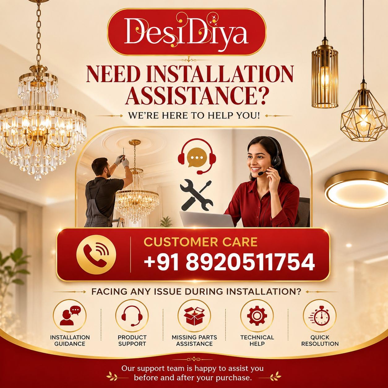 Desidiya Crystal Chandelier - Luxury Lighting -8