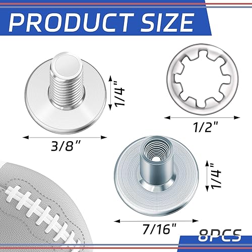 Miniatura 2 de Landhoow Silver Chicago Screws Football Back Plate Hardware Football Backplate Screws Include Truss Head Slotted Fasteners Washers Gaskets for